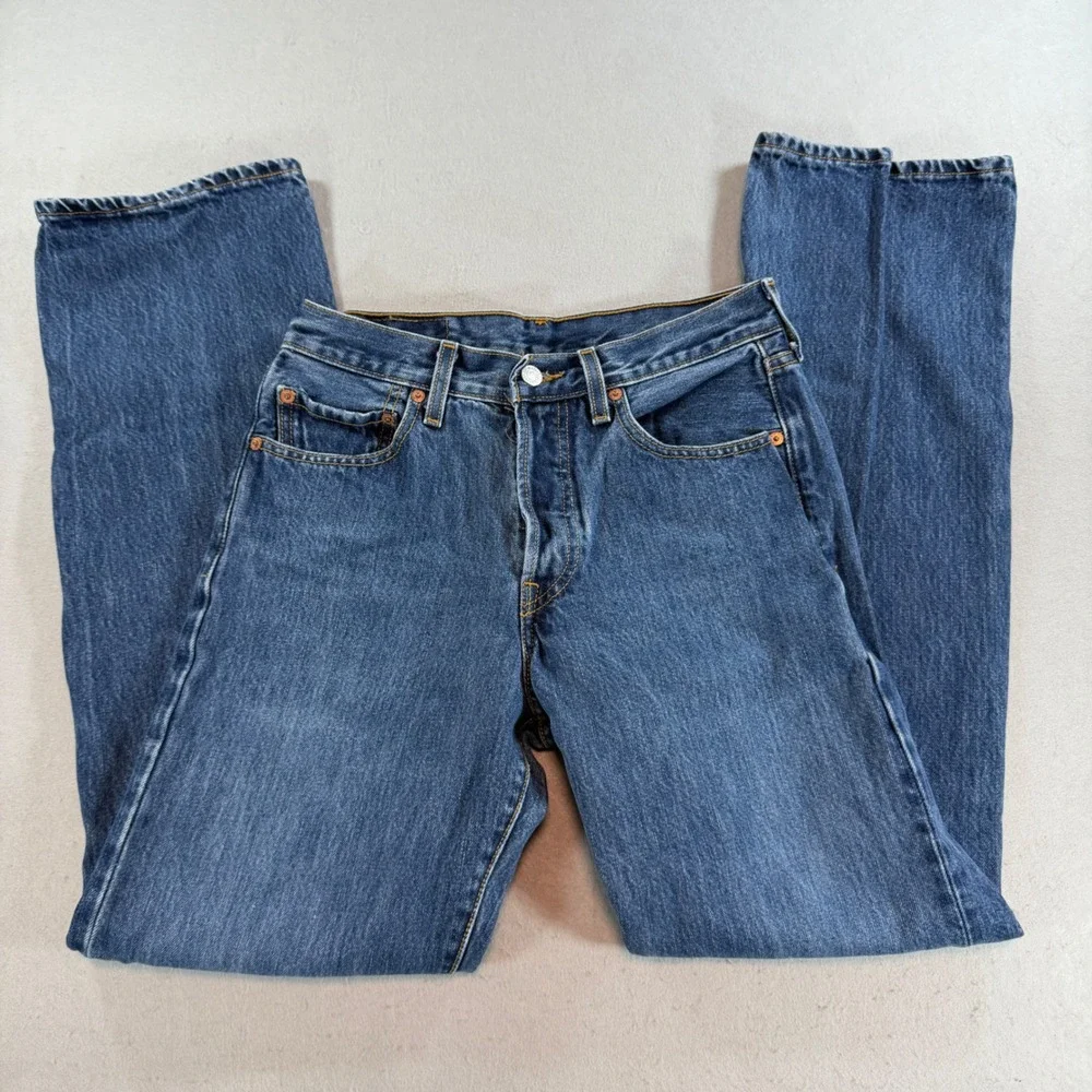 Levis 501 Original Fit Straight Leg Blue Jeans 15501-0186 Men 29x32